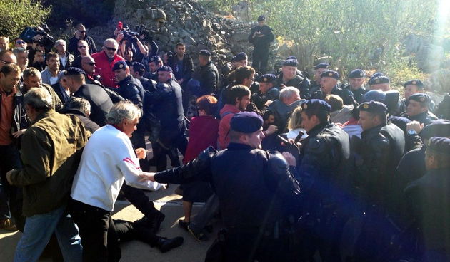 Sukob djelatnika Naute Lamjana i pripadnika interventne poliicije PU Zadarske, foto: Suzana Bandić