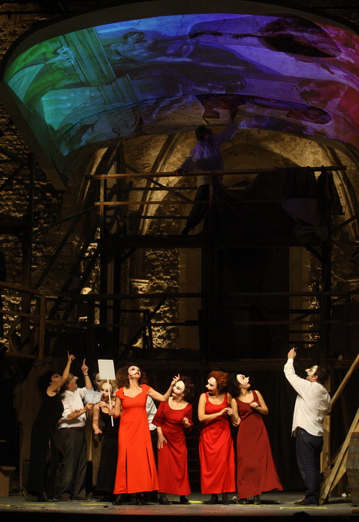 Zadar, 181010.
Kazalista lutaka Zadar u crkvi Sv. Dominika, veceras je premijerno izvelo predstava Michelangelo Buonarroti nastala prema drami Miroslava Krleze. Reziju i prilagodbu teksta potpisuje Drazen Ferencina, Michelangela igra Zlatko Kosta, a lik p Zadar, 181010.
Kazalista lutaka Zadar u crkvi Sv. Dominika, veceras je premijerno izvelo predstava Michelangelo Buonarroti nastala prema drami Miroslava Krleze. Reziju i prilagodbu teksta potpisuje Drazen Ferencina, Michelangela igra Zlatko Kosta, a lik p