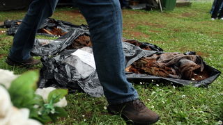 Zadar, 020513.
Gradsko groblje. 
Ministarstvo branitelja je na Gradskom groblju u Zadru predstavilo rezultate ekshumacije posmrtnih ostataka zrtava srpske nacionalnosti koje su stradale u Domovinskom ratu 1995. godine. 
Foto: Jure Miskovic / CROPIX