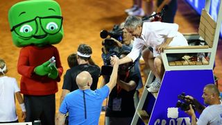 Agassi, Ferrero i Ivanišević odigrali egizibiciju u Umagu. Photo: Slavko Midzor/PIXSELL Agassi, Ferrero i Ivanišević odigrali egizibiciju u Umagu. Photo: Slavko Midzor/PIXSELL