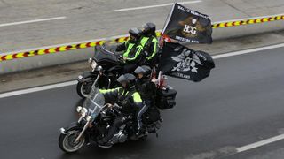 Veliki ocekivani defile od nekoliko tisuca Harley bikera ipak se sveo na brojku od svega par stotina zbog loseg vremena. Photo: Filip Brala/PIXSELL Veliki ocekivani defile od nekoliko tisuca Harley bikera ipak se sveo na brojku od svega par stotina zbog loseg vremena. Photo: Filip Brala/PIXSELL