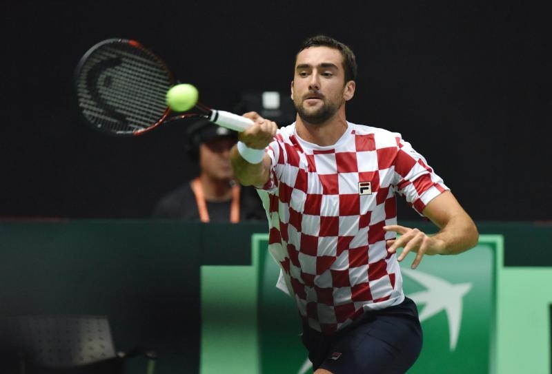 Polufinale Davis Cupa, Hrvatska – Francuska, 2. meč, Marin Čilić – Lucas Pouille. Photo: Hrvoje Jelavić/PIXSELL Polufinale Davis Cupa, Hrvatska – Francuska, 2. meč, Marin Čilić – Lucas Pouille. Photo: Hrvoje Jelavić/PIXSELL