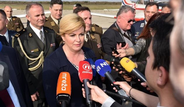 Predsjednica Kolinda Grabar-Kitarović posjetila 93. zrakoplovnu bazu Zemunik. Foto: Dino Stanin/PIXSELL