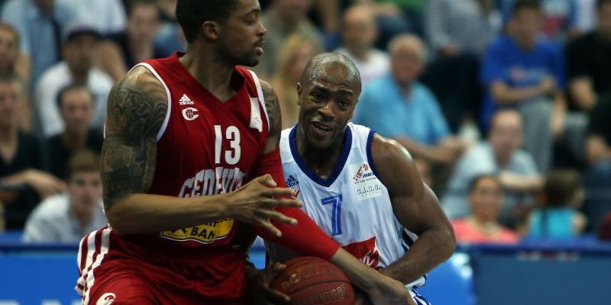 07.06.2014., KC Drazen Petrovic, Zagreb – A1 muska liga, zavrsnica doigravanja, druga utakmica, KK Cibona – KK Cedevita. Allan Ray, Jerel Blassingame. Photo: Dalibor Urukalovic/PIXSELL