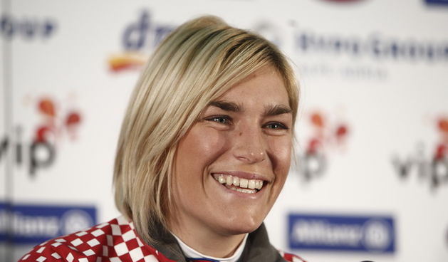 Zagreb, 101109.
Zenska skijaska reprezentacija odrzala je konferenciju za novinare u Hypo centru na Slavonskoj aveniji. 
Skijasica Nika Fleiss.
Foto: Dragan Matic / Cropix