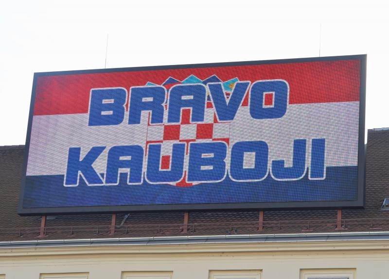 Brončani kauboji svečano dočekani na Trgu bana Josipa Jelačića. Foto: Goran Stanzl/PIXSELL