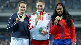 PI Rio de Janeiro, ceremonija dodjele medalja u ženskom disku: zlatnu medalju osvojila je Sandra Perković. Photo: Igor Kralj/PIXSELL PI Rio de Janeiro, ceremonija dodjele medalja u ženskom disku: zlatnu medalju osvojila je Sandra Perković. Photo: Igor Kralj/PIXSELL