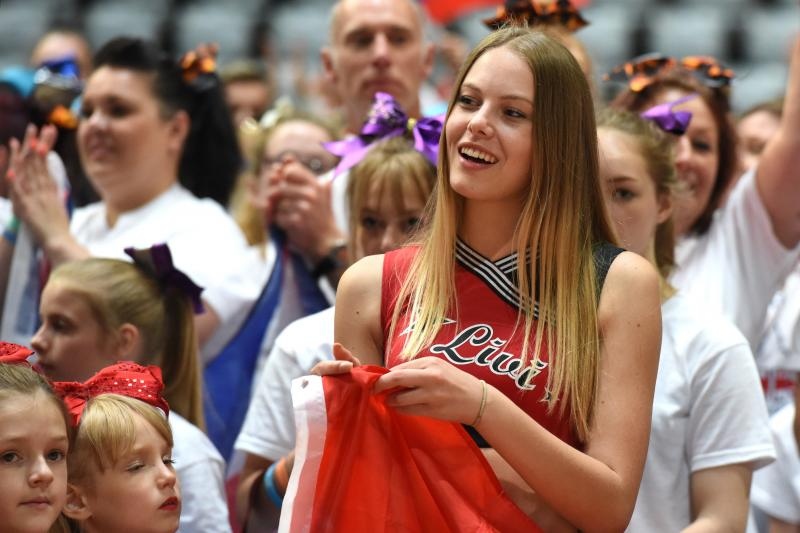 Zadar – U dvorani Krese Cosica na Visnjiku otvoreno je Europsko prvenstvo navijacica “European cheerleading championships 2015”. Danas i sutra svoje ce plesno akrobatske vjestine pokazati vise od 1500 natjecateljica. Photo: Dino Stanin/PIXSELL Zadar – U dvorani Krese Cosica na Visnjiku otvoreno je Europsko prvenstvo navijacica “European cheerleading championships 2015”. Danas i sutra svoje ce plesno akrobatske vjestine pokazati vise od 1500 natjecateljica. Photo: Dino Stanin/PIXSELL