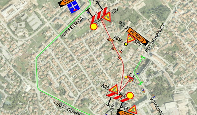 Privremena prometna regulacija na projektu B.Benkovića -Put Nina