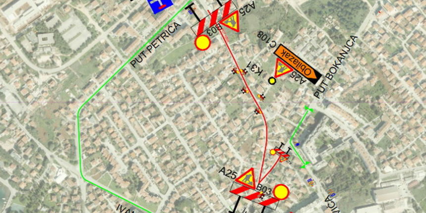 Privremena prometna regulacija na projektu B.Benkovića -Put Nina Privremena prometna regulacija na projektu B.Benkovića -Put Nina