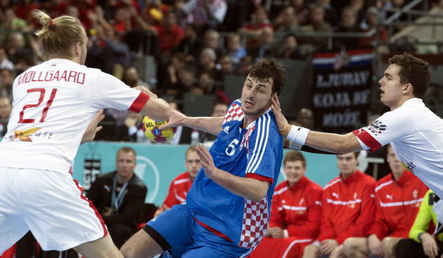 Barcelona 250113.
Gradska dvorana Palau Sant Jordi.
Svjetsko prvenstvo u rukometu za muskarce Spanjolska 2013.
Utakmica polufinala izmedju Hrvatske i Danske.
Na fotografiji: Domagoj Duvnjak.
Foto: Ante Cizmic / CROPIX