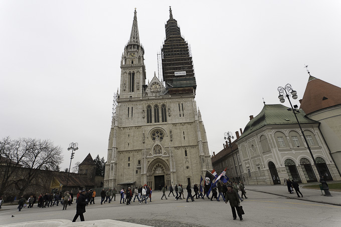 Zadarski branitelji na prosvjedu u Zagrebu 26. veljace 2011, Foto: Leo Banic Zadarski branitelji na prosvjedu u Zagrebu 26. veljace 2011, Foto: Leo Banic