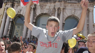 Hrvatska rukometna reprezentacija na Narodnom trgu (foto: Marin Gospić)
