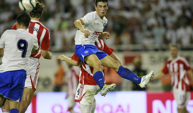 Split, 040811.
Stadion Poljud.
Utakmica 3. pretkola kupa Europske lige Hajduk – Stoke City.
Na slici: Ante Vukusic.  
Foto: Vladimir Dugandzic / CROPIX