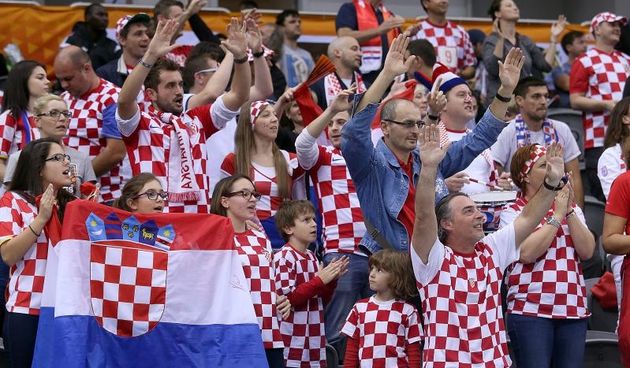 Katar – 24. svjetsko rukometno prvenstvo, osmina finala, Hrvatska – Brazil 26-25. Hrvatski navijaci. Photo: Goran Stanzl/PIXSEL