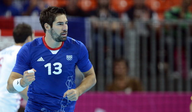 London, 100812.
Kosarkaska dvorana.
Hrvatska muska rukometna reprezentacija igra polufinalnu utakmicu protiv Francuske na Olimpijskim igrama u Londonu.
Na fotografiji: Nikola Karabatic.
Foto: Drago Sopta / CROPIX