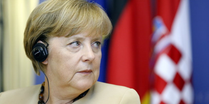 Zagreb, 220811.Markov trg.Banski dvori.Na poziv predsjednice Vlade Republike Hrvatske Jadranke Kosor, danas je  u posjet Hrvatskoj dosla kancelarka Savezne Republike Njemacke Angela Merkel.Na slici: Press konferencija.Foto: Goran Mehkek / Cropix