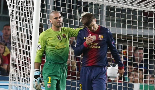 Victor Valdes i Gerard Pique, foto: fcbarcelona.cat