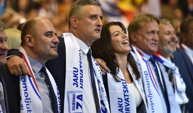 Zadar – Tomislav Karamarko prisustvovao je sredisnjem predizbornom skupu HDZ-a i Domoljubne koalicije za IX. izbornu jedinicu koji se odrzao u dvorani Jazine. Photo: Dino Stanin/PIXSELL