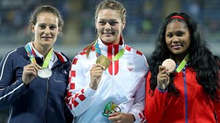 PI Rio de Janeiro, ceremonija dodjele medalja u ženskom disku: zlatnu medalju osvojila je Sandra Perković. Photo: Igor Kralj/PIXSELL PI Rio de Janeiro, ceremonija dodjele medalja u ženskom disku: zlatnu medalju osvojila je Sandra Perković. Photo: Igor Kralj/PIXSELL