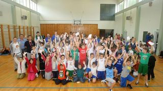 Ogledni košarkaški trening ŠK Zadar u OŠ “Šime Budinić”. Foto: Dino Stanin/PIXSELL