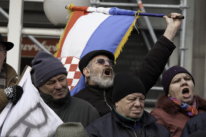 Zadarski branitelji na prosvjedu u Zagrebu 26. veljace 2011, Foto: Leo Banic Zadarski branitelji na prosvjedu u Zagrebu 26. veljace 2011, Foto: Leo Banic