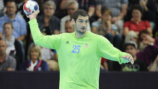 London, 310712.Dvorana Copper Box.Hrvatska muska rukometna reprezentacija igra utakmicu 2. kolo u skupini B protiv Srbije tokom Olimpijskih Igra u Londonu.Na fotografiji: Mirko Alilovic golman.Foto: Drago Sopta / CROPIX