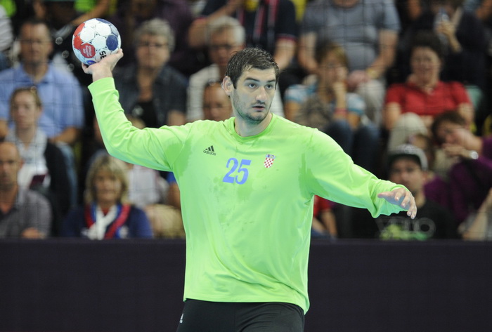 London, 310712.Dvorana Copper Box.Hrvatska muska rukometna reprezentacija igra utakmicu 2. kolo u skupini B protiv Srbije tokom Olimpijskih Igra u Londonu.Na fotografiji: Mirko Alilovic golman.Foto: Drago Sopta / CROPIX