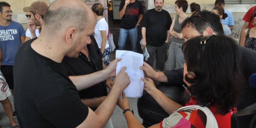 Prosvjed djelatnika Glasa Istre,  Photo: Dusko Marusic/PIXSELL