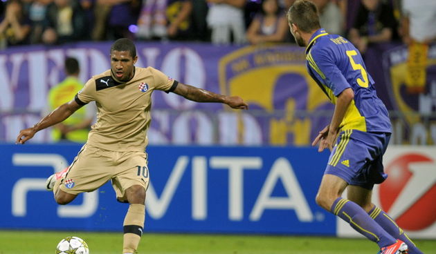 Maribor, Slovenija, 280812.Stadion Ljudski vrt.Uzvratna utakmica 4. pretkola kvalifikacijske utakmice za ulazak u Ligu Prvaka izmedju Maribora i Dinama u Ljudskom vrtu. Prva utakmica zavrsila je pobjedom Dinama rezultatom od 2-1, te se danas odlucuje ko