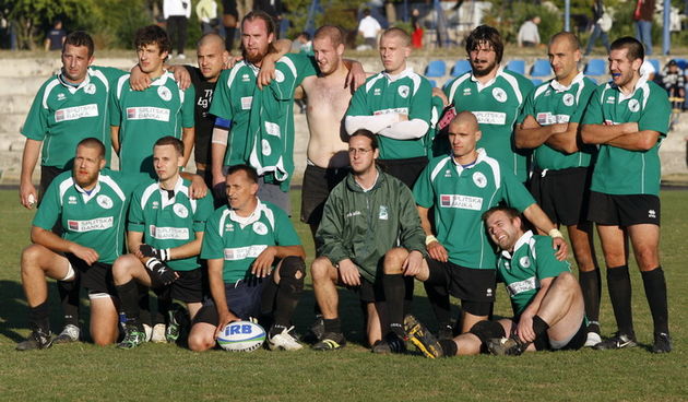 Zadar, 151011. Igraliste na Visnjiku.Prvenstvo Hrvatske regija Jug. Ragbi utakmica RK Zadar (zeleni)