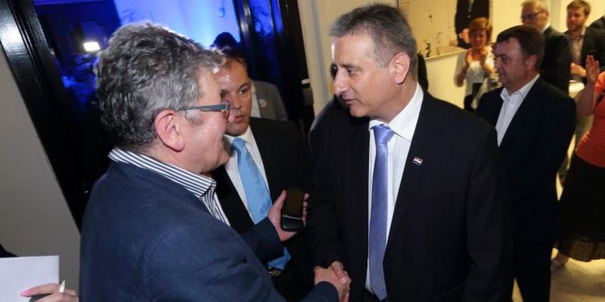 Tomislav Karamarko dolazi u sredisnjicu HDZ-a na pracenje rezultata izbora za zastupnike u Europarlamentu. Photo: Davor Puklavec/PIXSELL