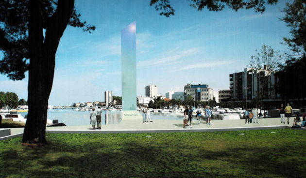 Zadar, 121009.
Idejno rjesenje spomenika pobjedi u Domovinskom ratu arhitekta Branimira Siladjina iz Zagreba koje je pobjedilo na natjecaju grada Zadra. Spomenik je smjesten u dnu uvale Jazine.
Presnimio: Vladimir Ivanov / CROPIX