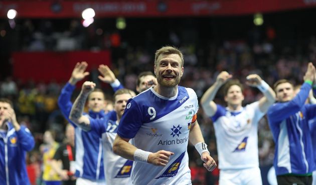Europsko rukometno prvenstvo, skupina A, 1. kolo, Svedska – Island 24-26. Gudjon Valur Sigurdsson