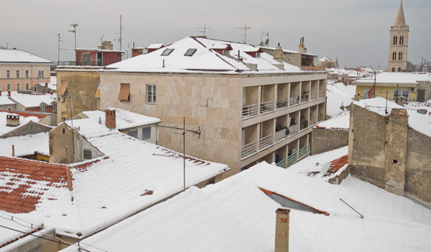 Zadarski krovovi pod snijegom, Foto: Leo Banić