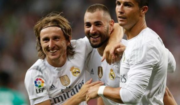 Luka Modrić, Karim Benzema i Cristiano Ronaldo. Foto: Real Madrid C. F. ‏@realmadrid