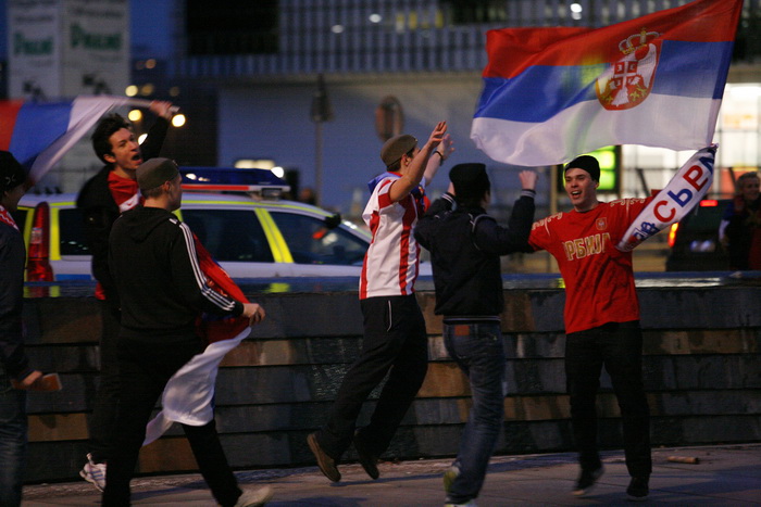 Malmo, Svedska, 190111.
Malmo Arena, 22. svjetsko rukometno prvenstvo, utakmica izmedju Hrvatske i Srbije.
Na fotografiji: navijaci.
Foto: Ante Cizmic / CROPIX Malmo, Svedska, 190111.
Malmo Arena, 22. svjetsko rukometno prvenstvo, utakmica izmedju Hrvatske i Srbije.
Na fotografiji: navijaci.
Foto: Ante Cizmic / CROPIX