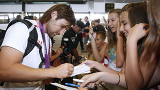 Zagreb, 130812.
Pleso.
Povratak Hrvatske olimpijske delegacije u Zagreb sa Olimpijskih igara u Londonu.
Na fotografiji: Ivan Cupic.
Foto: Goran Mehkek / CROPIX Zagreb, 130812.
Pleso.
Povratak Hrvatske olimpijske delegacije u Zagreb sa Olimpijskih igara u Londonu.
Na fotografiji: Ivan Cupic.
Foto: Goran Mehkek / CROPIX
