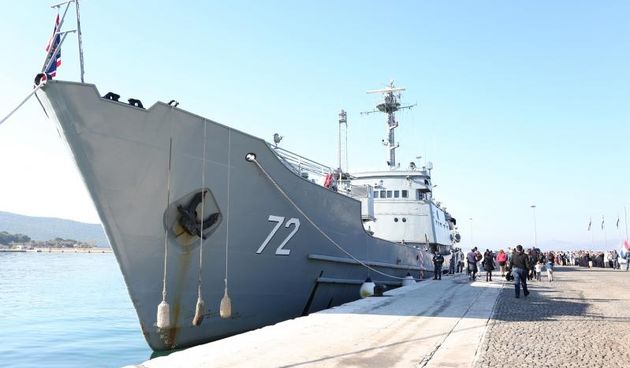 Split, ratna luka Lora – Povratak broda Andrija Mohorovicic sa misije Triton tijekom koje su spasili 2500 ljudi. Photo: Miranda Cikotic/PIXSELL