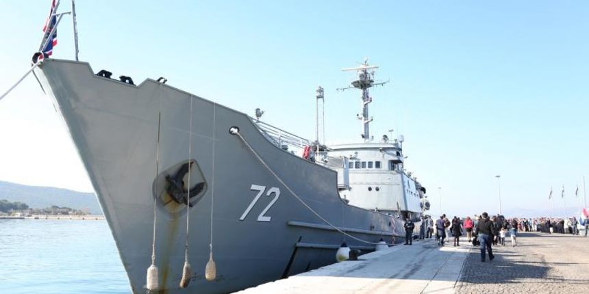 Split, ratna luka Lora – Povratak broda Andrija Mohorovicic sa misije Triton tijekom koje su spasili 2500 ljudi. Photo: Miranda Cikotic/PIXSELL