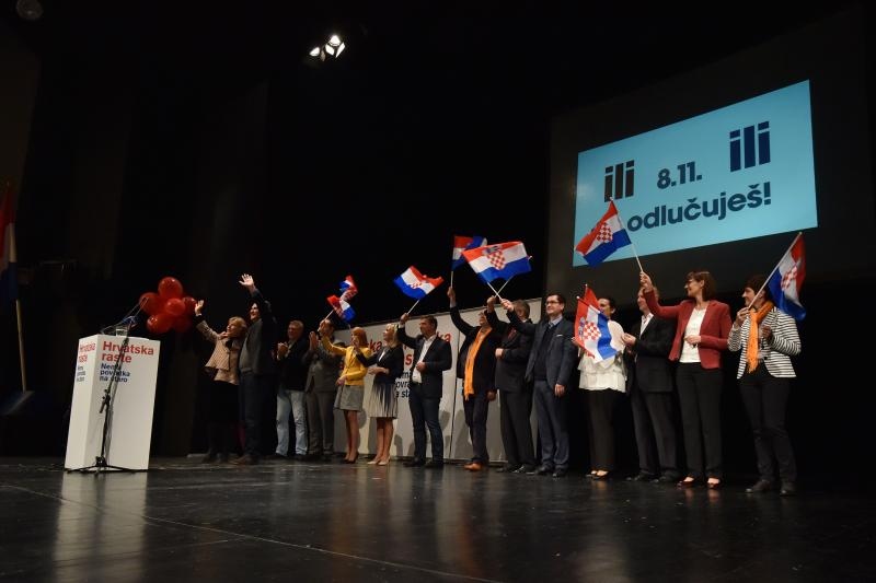 Predizborni skup koalicije “Hrvatska raste” u HNK Zadar, Foto: Dino Stanin/PIXSELL