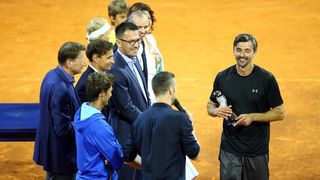 Agassi, Ferrero i Ivanišević odigrali egizibiciju u Umagu. Photo: Slavko Midzor/PIXSELL Agassi, Ferrero i Ivanišević odigrali egizibiciju u Umagu. Photo: Slavko Midzor/PIXSELL