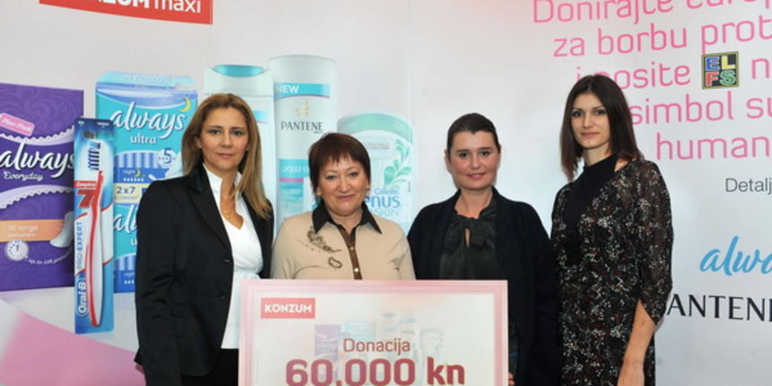 Humanitarnom kampanjom “Žena ženi” prikupljena su financijska sredstava za udrugu Europa Donna Hrvatska koja već godinama aktivno podiže svijest žena o raku dojke. Ček je u zagrebačkom Super Konzumu u Dankovečkoj ulici svečano uručila ambasadorica kampanj Humanitarnom kampanjom “Žena ženi” prikupljena su financijska sredstava za udrugu Europa Donna Hrvatska koja već godinama aktivno podiže svijest žena o raku dojke. Ček je u zagrebačkom Super Konzumu u Dankovečkoj ulici svečano uručila ambasadorica kampanj