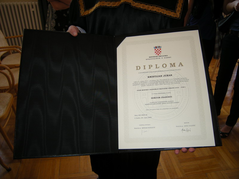 Promocija doktora znanosti na Zadarskom sveučilištu