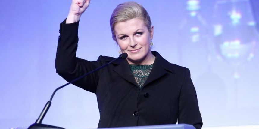 Zagreb – HDZ-ova predsjednicka kandidatkinja Kolinda Grabar Kitarovic sluzbeno je predstavila svoj izborni program Za bolju Hrvatsku. U hotelu Westin javnost je upoznala s glavnim smjernicama svoga izbornog programa. Photo: Zeljko Lukunic/PIXSELL