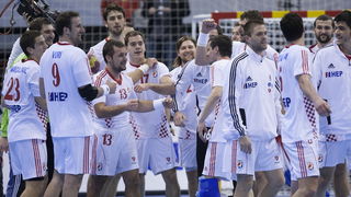 Zaragoza, Spanjolska, 230113.
Gradska dvorana Principe Felipe.
Svjetsko prvenstvo u rukometu za muskarce Spanjolska 2013.
Utakmica cetvrtfinala izmedju reprezentacija Hrvatske i Francuske.
Na fotografiji: slavlje hrvatskih igraca nakon pobjede.
Foto: Ante Zaragoza, Spanjolska, 230113.
Gradska dvorana Principe Felipe.
Svjetsko prvenstvo u rukometu za muskarce Spanjolska 2013.
Utakmica cetvrtfinala izmedju reprezentacija Hrvatske i Francuske.
Na fotografiji: slavlje hrvatskih igraca nakon pobjede.
Foto: Ante