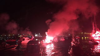 Doček zlatnih zadarskih olimpijaca Šime Fantele i Igora Marenića: Bakljada na brodovima od Vitrenjaka do Morskih orgulja. Foto: Tija Malik Doček zlatnih zadarskih olimpijaca Šime Fantele i Igora Marenića: Bakljada na brodovima od Vitrenjaka do Morskih orgulja. Foto: Tija Malik