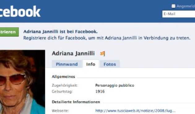 Adriana Jannilli – profil na Facebooku