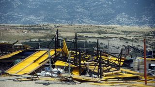 Olujna bura poharala plažu Zrće. Photo: Dalibor Urukalović/PIXSELL