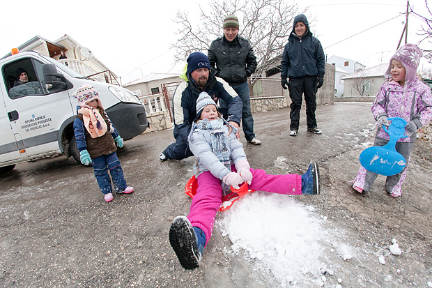 Snijeg u Bibinjama 3. veljače 2012, Foto: Leo Banić
